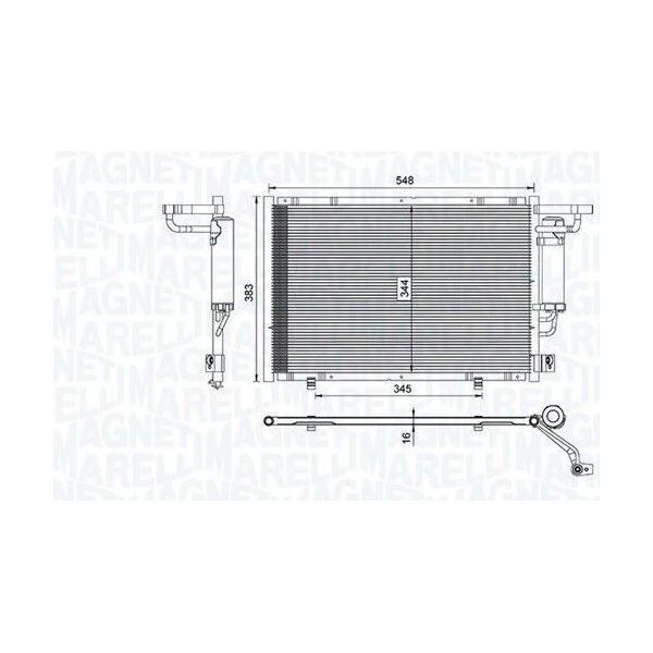 Magneti Marelli 350203100600 - Oe 1834039 Condensatore Aria Condizionata Con Essiccatore Per B-Max, Fiesta Vi, Ka+ (Fk), Tourneo Connect, Transit Courier-image
