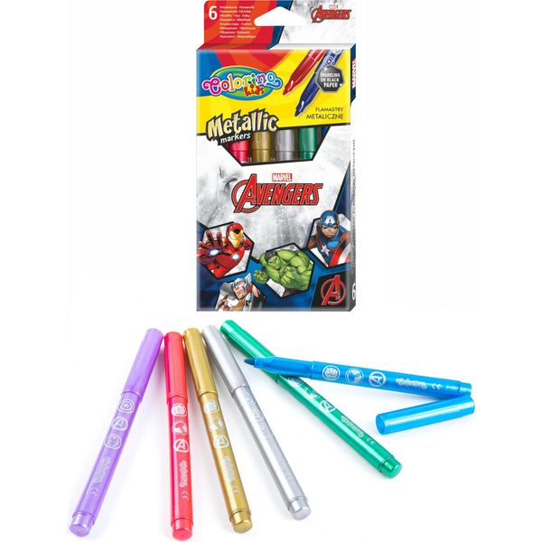 Pennarelli Metallizzati 6 Colori Avengers Colorino-image