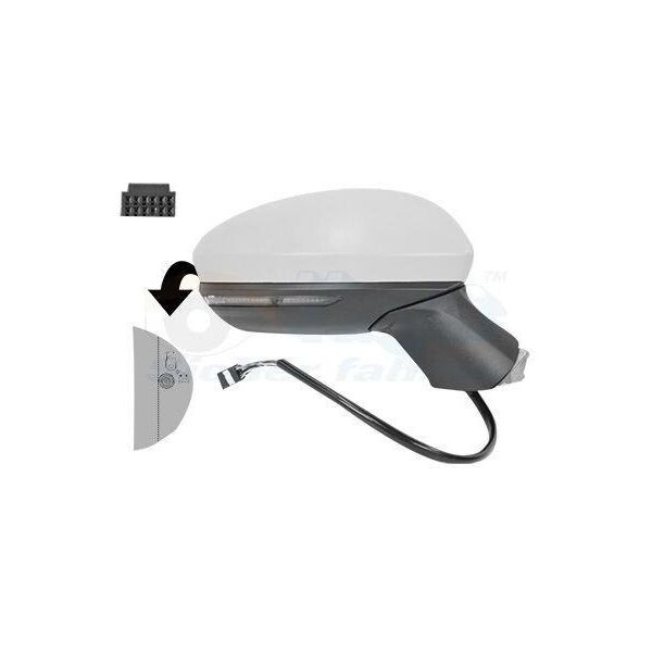 Van Wezel 4422828 Specchietto Esterno Specchietto Laterale Destro Per Renault Clio V Hatchback (Bf) Convesso Riscaldato Primerizzato-image