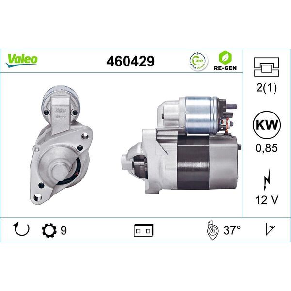 Valeo 460429 Motorino Di Avviamento 0,85 Kw Per Renault Clio Iii Hatchback (BR0/1, CR0/1) 12 V-image