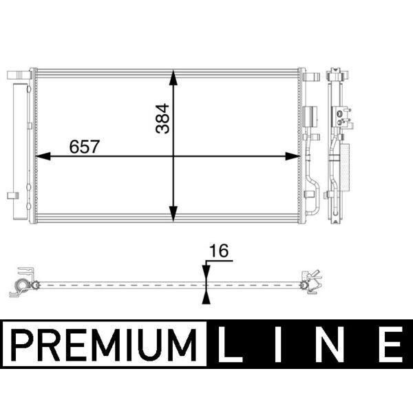 Mahle Ac 63 000P Condensatore Climatizzatore Condensatore Climatizzatore Per Hyundai Tucson (Tl, Tle) +Essiccatore-image