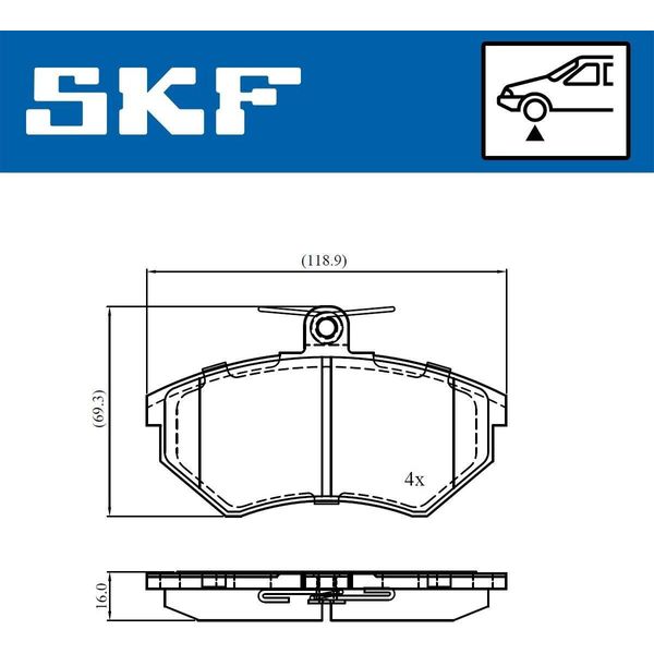 Set Di Pastiglie Freno Anteriori Skf Per Vw Golf Ii (19E, 1G1) Vkbp 80668-image