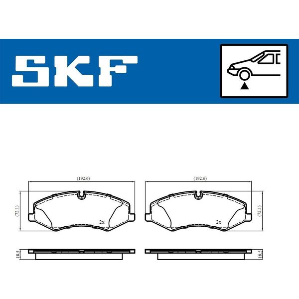 Set Pastiglie Freno Anteriori Skf Pastiglie Freno Per Land Rover Range Rover Sport (L320) Vkbp 80703-image