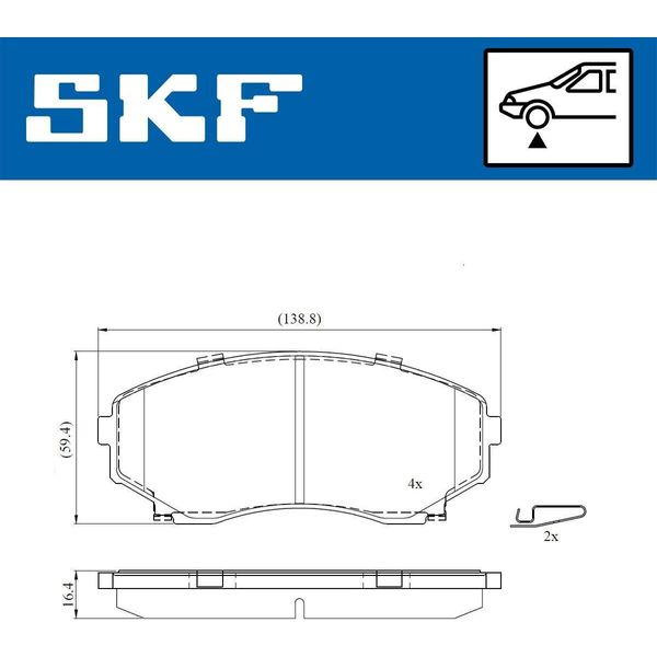 Set Pastiglie Freno Anteriori Skf Per Mazda Mpv Ii (Lw) Vkbp 80822 A-image