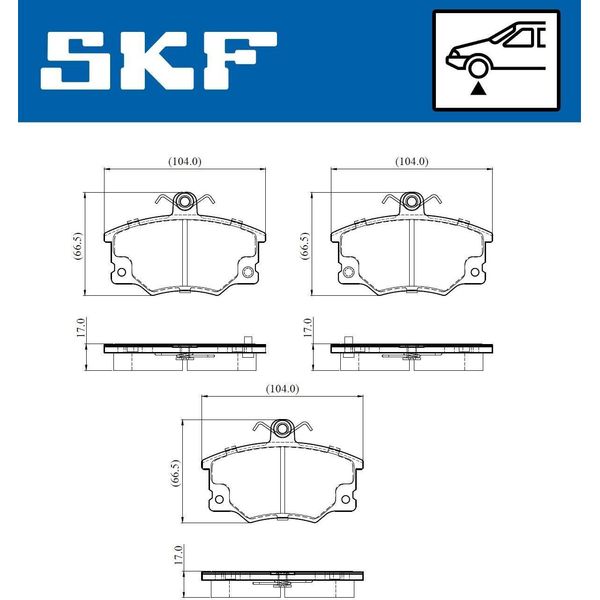 Set Pastiglie Freno Anteriori Skf Pastiglie Freno Per Fiat Seicento / 600 Hatchback (187) Vkbp 80913 A-image