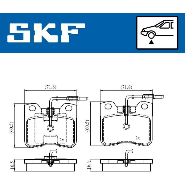 Set Pastiglie Freno Anteriori Skf Pastiglie Freno Per CitroËN Ax Hatchback Vkbp 81054 E-image