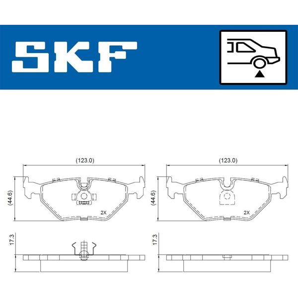 Skf Set Di Pastiglie Freno Posteriori Per Bmw 3 Cabrio (E30) Vkbp 90965-image