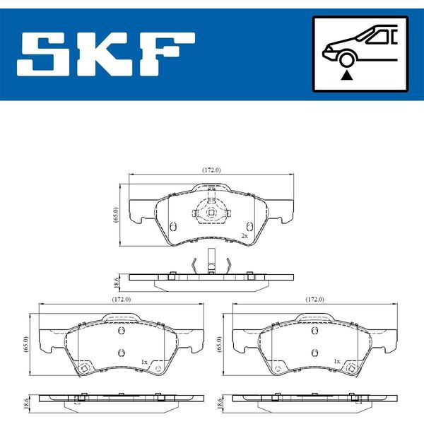Set Pastiglie Freno Anteriori Skf Per Jeep Cherokee (Kj) Vkbp 81079 A-image