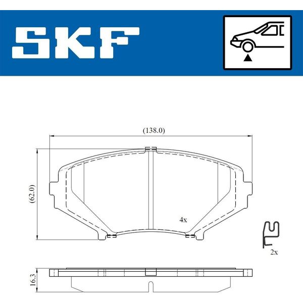 Skf Set Di Pastiglie Freno Pastiglie Freno Anteriori Per Mazda RX-8 (Se, Fe) Vkbp 81085 A-image