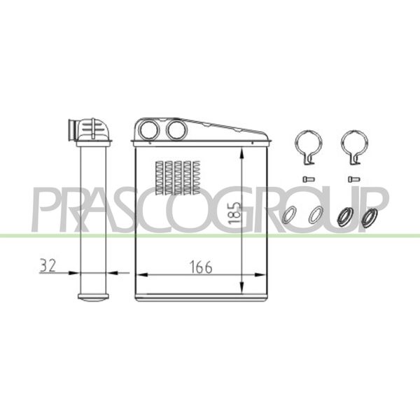 Prasco ME324H001 - Oe 1698300661 Scambiatore Di Calore, Riscaldatore Per Classe A (W169), Classe B (W245), R59, R56, R57, R55, R60, R58, R61-image