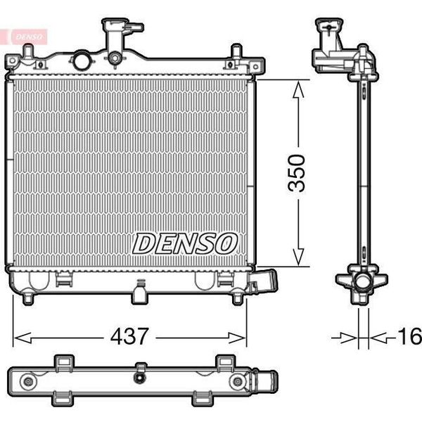 Denso DRM41009 - Oe 253100X100 Radiatore, Raffreddamento Motore Per I10 (Pa)-image