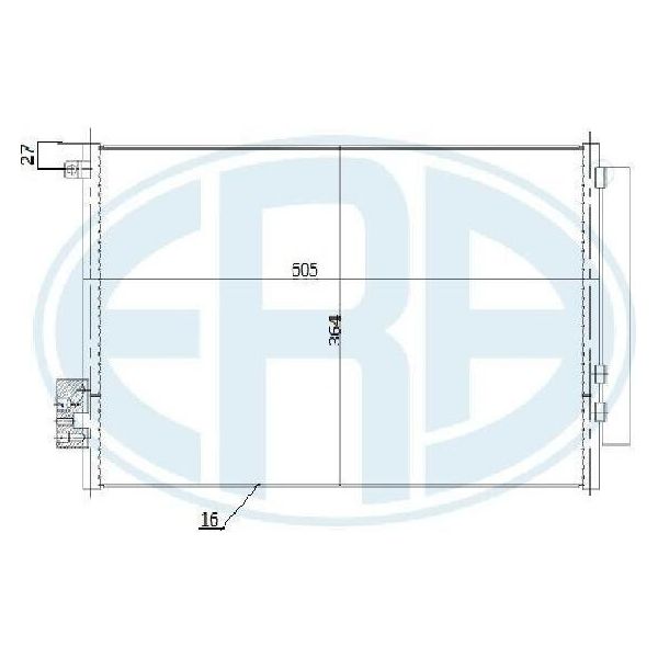 Era 667271 - Oe 51887906 Condensatore Aria Condizionata Con Essiccatore Per 500L (351, 352), Tipo-image