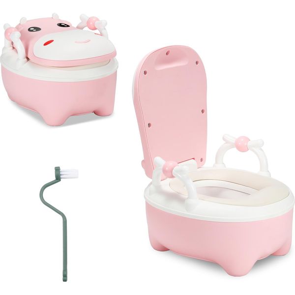 Jopassy Vasino Per Bambini Vasino Per Bambini Trainer Per Bambini Sedile Del Water Per Bambini Da 0 Anni A 6 Anni, Colore:Rosa-image