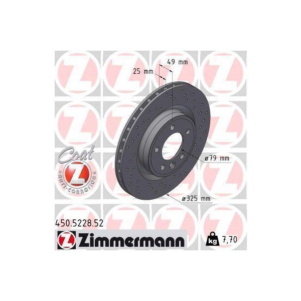 2X Disco Freno Zimmermann 450.5228.52 Per Land Rover Range Rover Sport (L494)-image