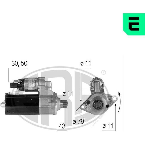 Era 220552A Motorino Di Avviamento 1,7 Kw Per Vw Golf Vii Hatchback (5G1, BQ1, BE1, BE2) 12 V-image