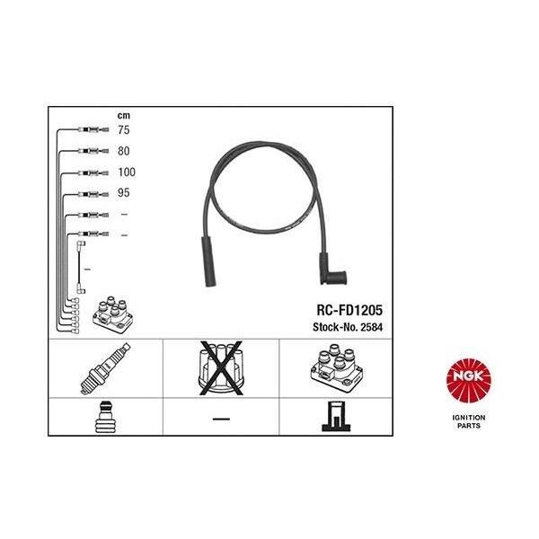 Ngk 2584 - Set Di Cavi Candela Oe 1089 980 Per Ka (Rb), Fiesta Iv-image