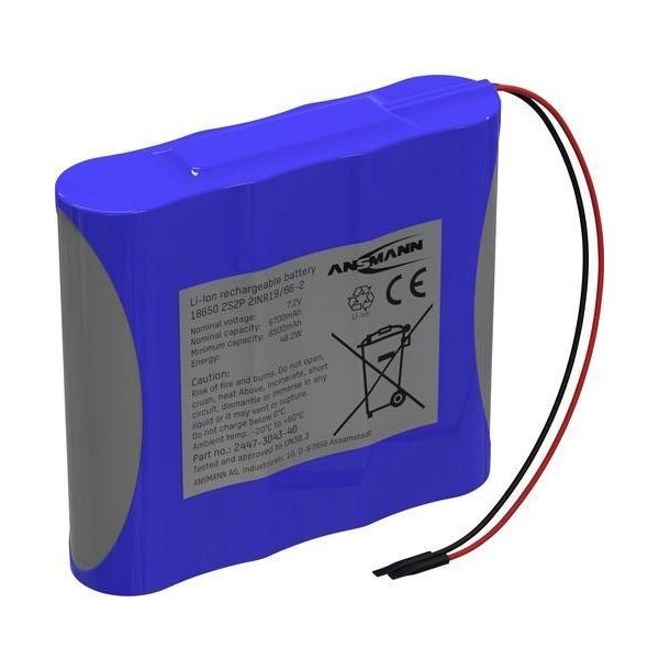 Ansmann 2S2P Akkupack 4X 18650 Kabel Li-Ion 7.2 V 6700 Mah (2447-3043-40)-image