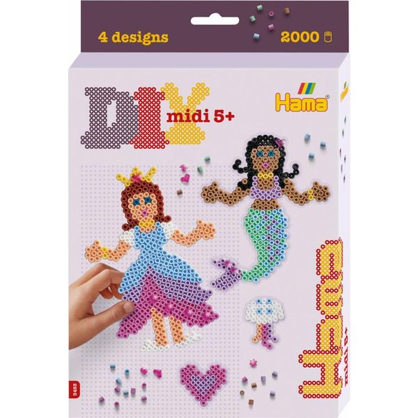 Hama Iron On Beads 3453 Hama Iron On Beads Midi "Princess & Mermaid"", Confezione"-image