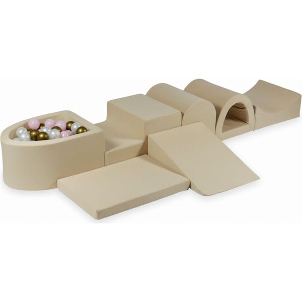 Il Più Grande Parco Giochi In Schiuma Con Piscina Micro Beige + 100 Palline: Perla, Rosa Chiaro, Oro Antico-image