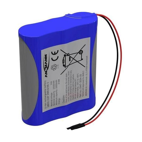 Ansmann 1S3P Akkupack 3X 18650 Kabel Li-Ion 3.6 V 10500 Mah (2447-3034-20)-image