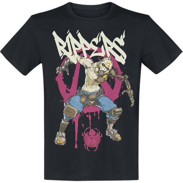 Maglietta Borderlands Uomo Rippers Nera Fan-Merch, Gaming 100% Cotone Xxl-image