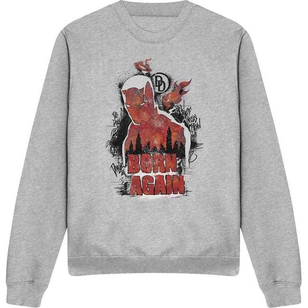 Daredevil - Felpa "Born Again"" Per Uomo/Donna Unisex, Screziata TV23917 (Xxl) (Grigio Screziato)"-image