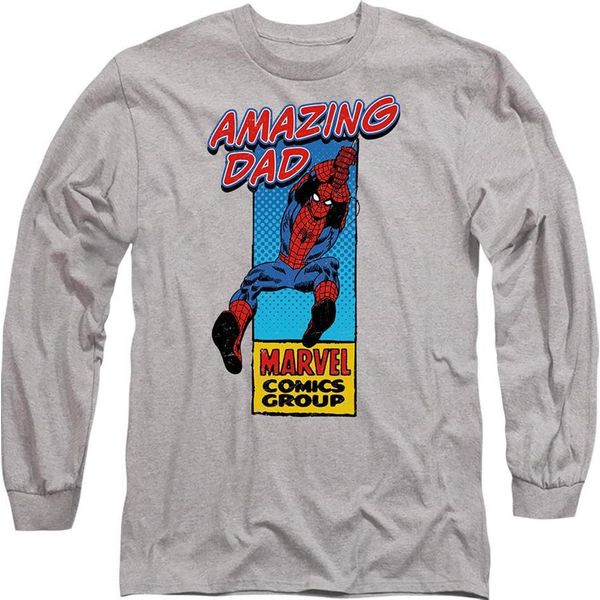 Marvel Comics - Maglietta Da Uomo "Amazing Dad"", Screziata, Festa Del Papà TV23899 (S) (Grigio Screziato)"-image