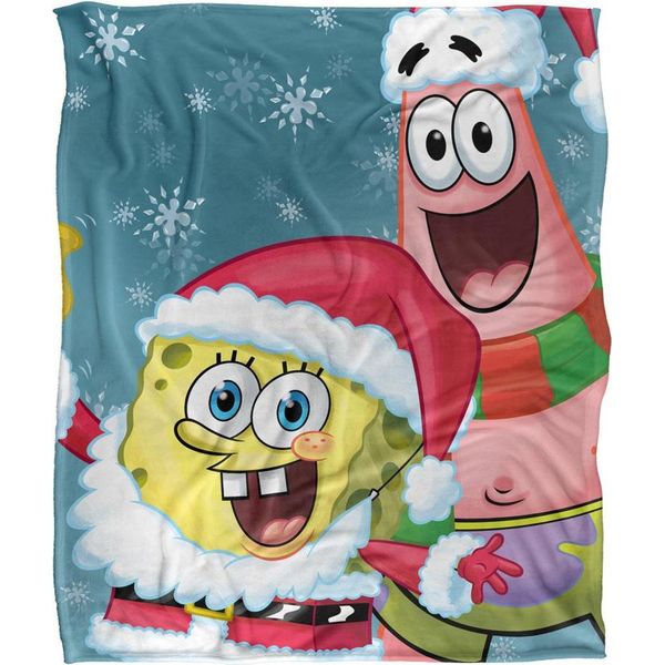 Spongebob Squarepants - Coperta Di Babbo Natale, Setosa E Morbidissima TV24073 (Taglia Unica) (Colorata)-image