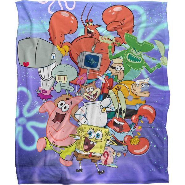 Spongebob Squarepants - Coperta Di Figura, Setosa, Supermorbida TV24084 (Taglia Unica) (Colorata)-image