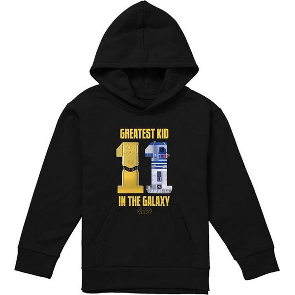 Star Wars - Felpa Con Cappuccio "Il Più Grande Bambino Della Galassia"" Per Bambini TV24144 (128) (Nero)"-image