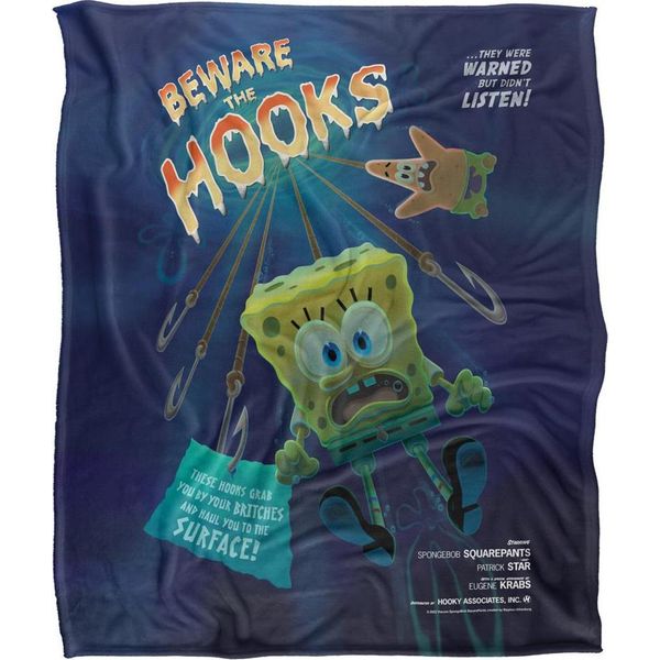 Spongebob Squarepants - Coperta "Attenzione Ai Ganci"", Setosa, Supermorbida TV24071 (Taglia Unica) (A Colori)"-image