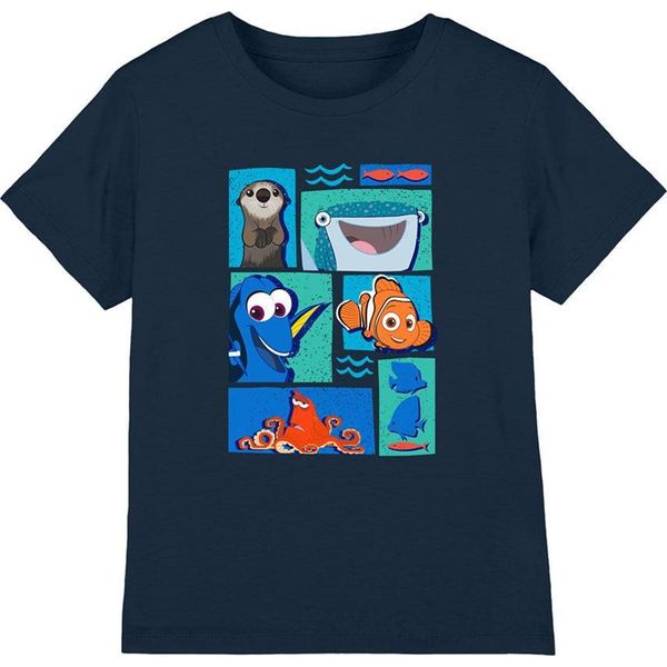 Alla Ricerca Di Nemo - Maglietta "I Pesci Sono Amici"" Per Bambini TV24352 (128) (Navy)"-image