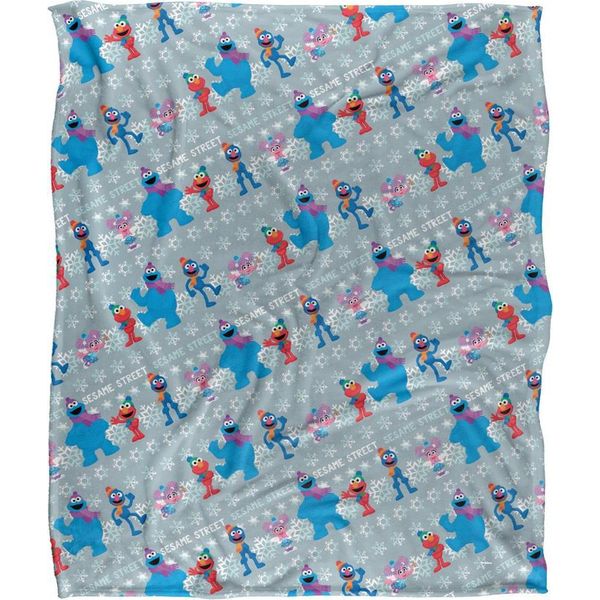 Sesame Street - Coperta Di Neve, Setosa, Natalizia, Morbidissima TV24287 (Taglia Unica) (Colorato)-image