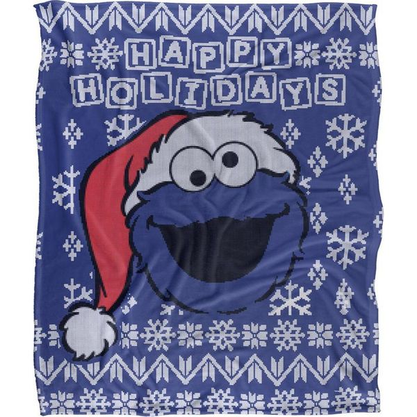 Sesame Street - Coperta Di Natale, Setosa E Morbida TV24283 (Taglia Unica) (Blu)-image