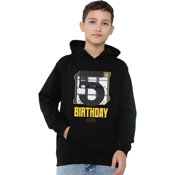 Star Wars - Felpa Con Cappuccio Per Bambini, 5° Compleanno TV24469 (116) (Nero)-image