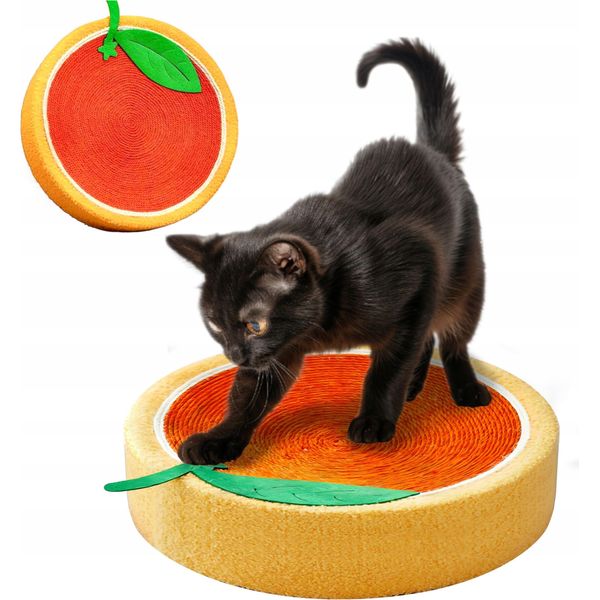 Graffiatoio Rotondo Per Gatti, Arancione, 39 Cm-image