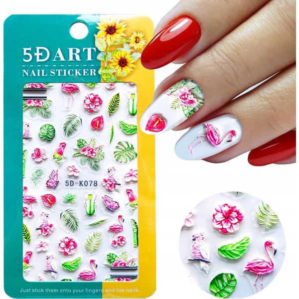 5D Nail Art Sticker Modello Tropical-image