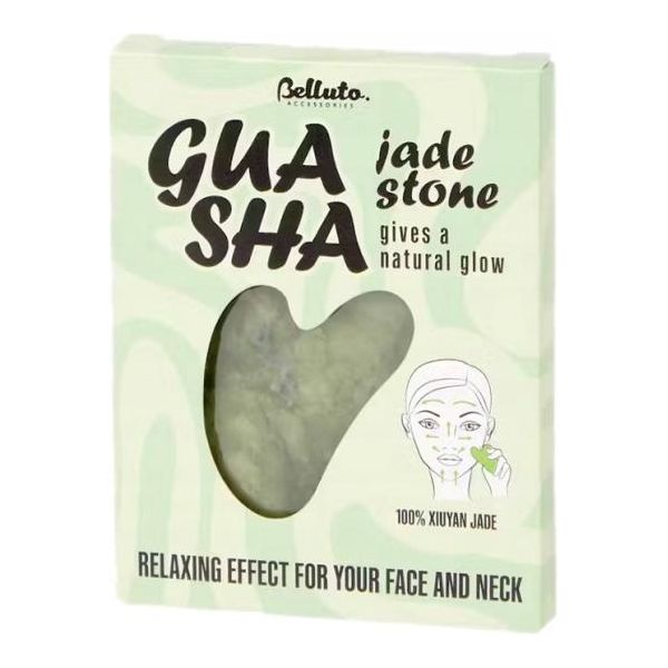 Piastra Di Jadeite Gua Sha Pietra Naturale Per Il Massaggiatore Del Viso-image