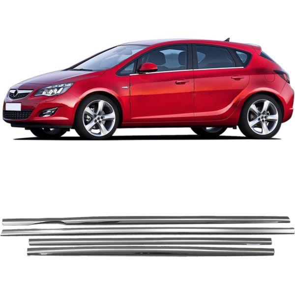 Modanature Dei Finestrini Laterali In Acciaio Inox Per Opel Astra J Hb Dal 2010 Al 2019-image