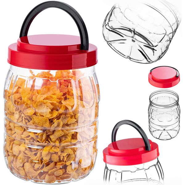 Vaso Di Stoccaggio Kadax 2L Con Coperchio, 1 Pezzo, Vaso Di Stoccaggio In Plastica Pet, Contenitore Da Cucina, Contenitore In Plastica Per Alimenti, Vaso Di Stoccaggio, Contenitore Per Alimenti-image