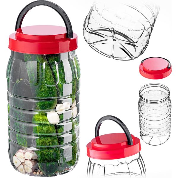 Vaso Di Stoccaggio Kadax 3L Con Coperchio, 1 Pezzo, Vaso Di Stoccaggio In Plastica Pet, Contenitore Da Cucina, Contenitore In Plastica Per Alimenti, Vaso Di Stoccaggio, Contenitore Per Alimenti-image