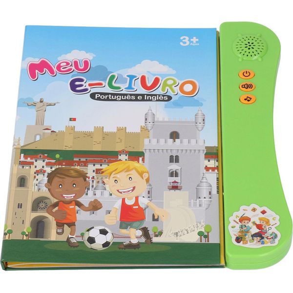 Libro Sonoro Portoghese Inglese Per Bambini Bilingue Alfabeto Numeri Animali Frutta Verdura Libro Di Lettura Sonoro Educativo Verde-image