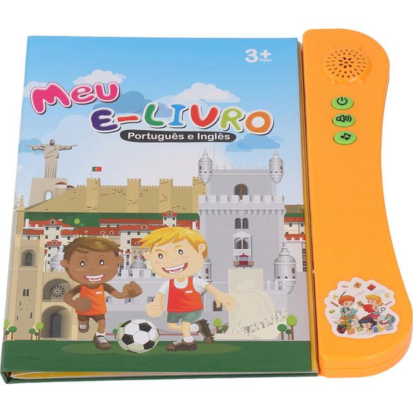 Audiolibro Portoghese-Inglese Per Bambini Bilingue: Alfabeto, Numeri, Animali, Frutta, Verdura - Libro Di Apprendimento Con Suoni E Testi Di Lettura (Arancione)-image
