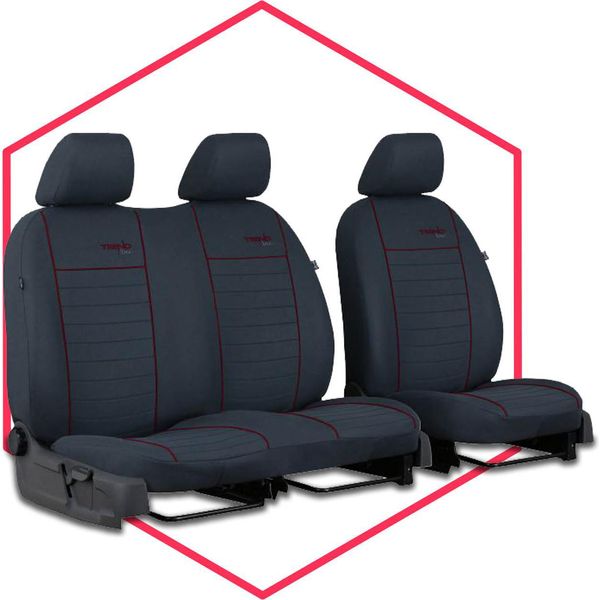 Coprisedili Auto Coprisedile Universale Protezione Sedile Per Opel Movano I Bus Rosso Scuro-image