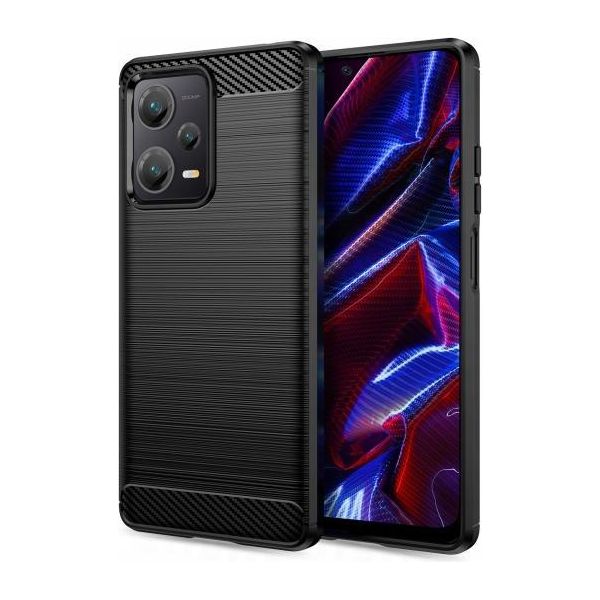 Custodia Blindata Karbon Per Xiaomi Redmi Note 12 / Poco X5 5G Nero-image