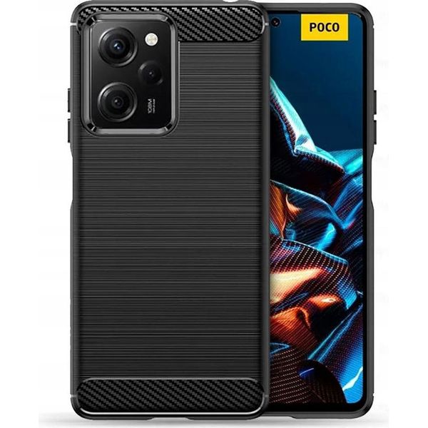 Karbon Pansercover Til Xiaomi Redmi Note 12 Pro / Poco X5 Pro 5G Sort-image