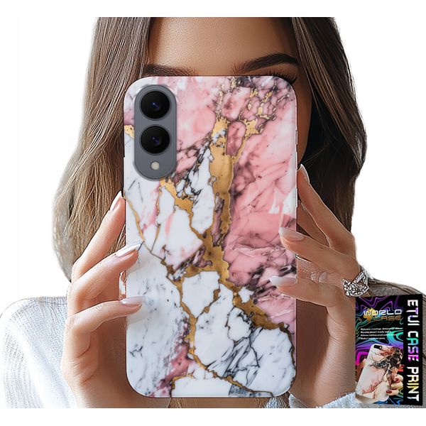 Custodia Per Samsung Galaxy S25 Edge - Marmo Rosa E Bianco, Motivi In Pietra-image