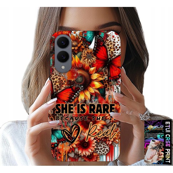 Custodia Per Samsung Galaxy S25 Edge - Lei È Rara, Girasoli, Fiori, Farfalle-image