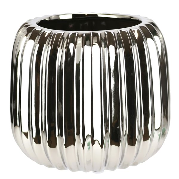 Dekovase I.Ge.A. "Vase Aus Keramik", Silber, B:13Cm H:11Cm, Keramik, Vasen, Dekovase Blumenvase Modern FüR Tischdeko Tischvase Deko Trockenblume-image