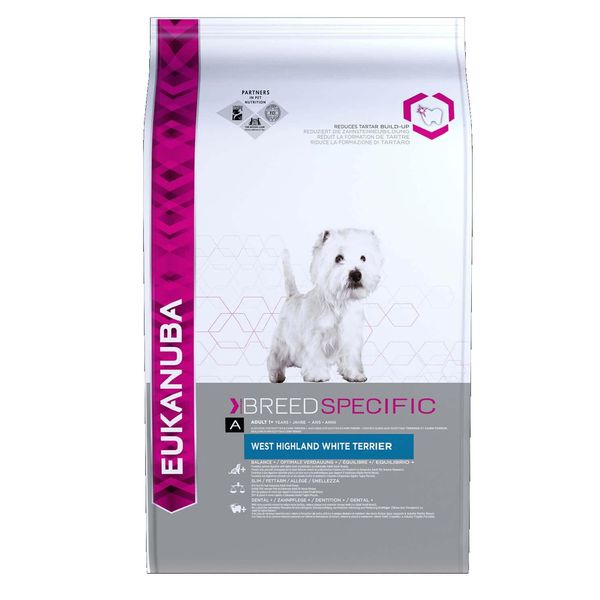 Eukanuba Cibo Secco Specifico Per Cani Di Razza Per West Highland White Terrier Adulti, Cibo Per Cani Ottimizzato Per La Razza 2,5 Kg-image